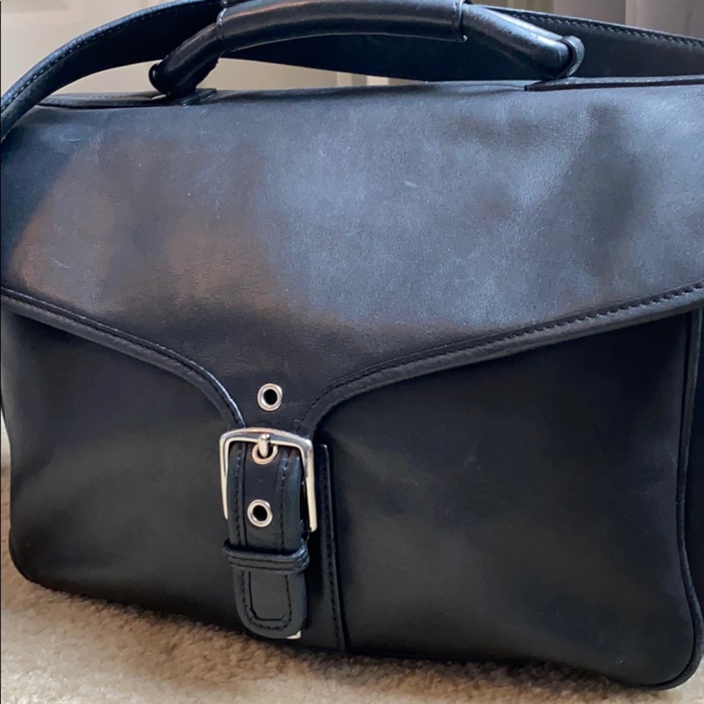 Coach vintage black leather briefcase